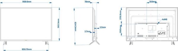 Smart TV Philips 43HFL5114_12 dimensions